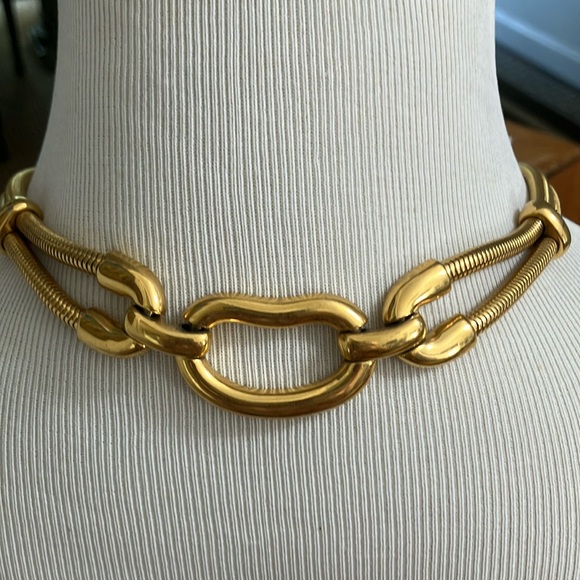 VINTAGE Monet Gold  Statement Necklace - Picture 7 of 8
